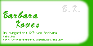 barbara koves business card